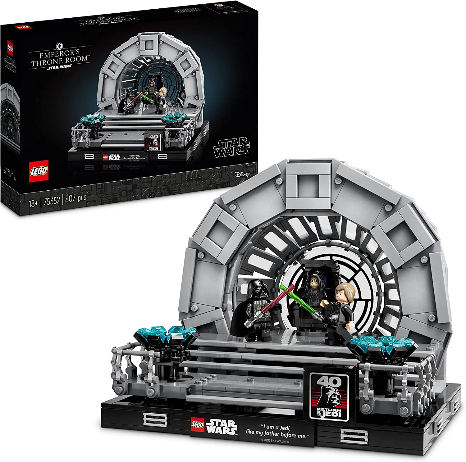 LEGO 75352 Star Wars Emperor \ 'S Throna Room - Diorama, Return of the Jedi Knights 40th Anniversary Set, Collectible Gift for Adults with Luke Skywalker and Darth Vader Mini Figures