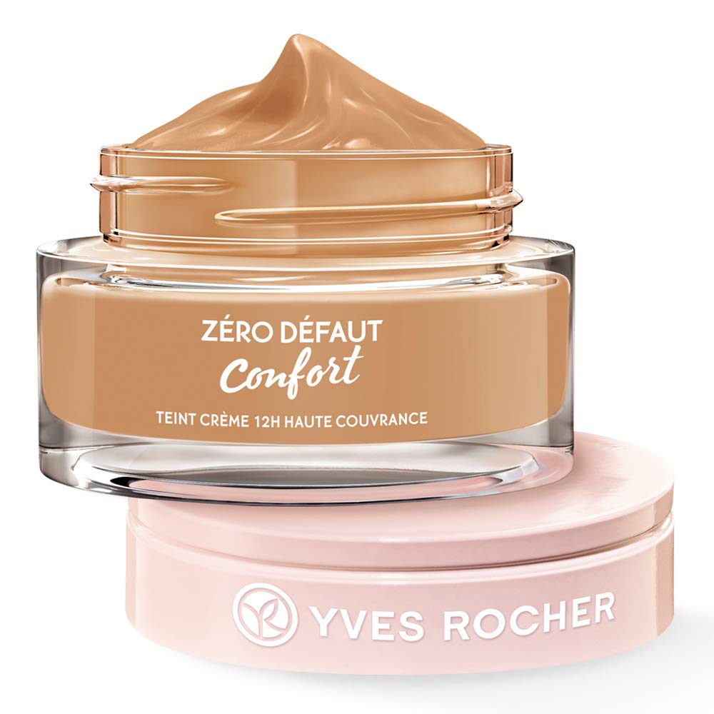 Yves Rocher Couleurs Nature Cream Make-Up 12 Hours High Coverage Beige 300 Rich Foundation 1 x Glass Jar 40 ml
