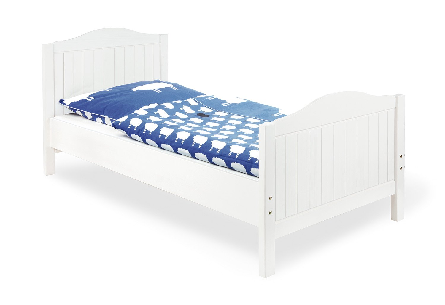 Pinolino Nina Children\'s Bed Romantic Stable Children\'s Bed (200 x 90 cm) Made of Solid Spruce, White Varnished, Roll-Up Slatted Frame Included (Item No. 11 16 17 J)