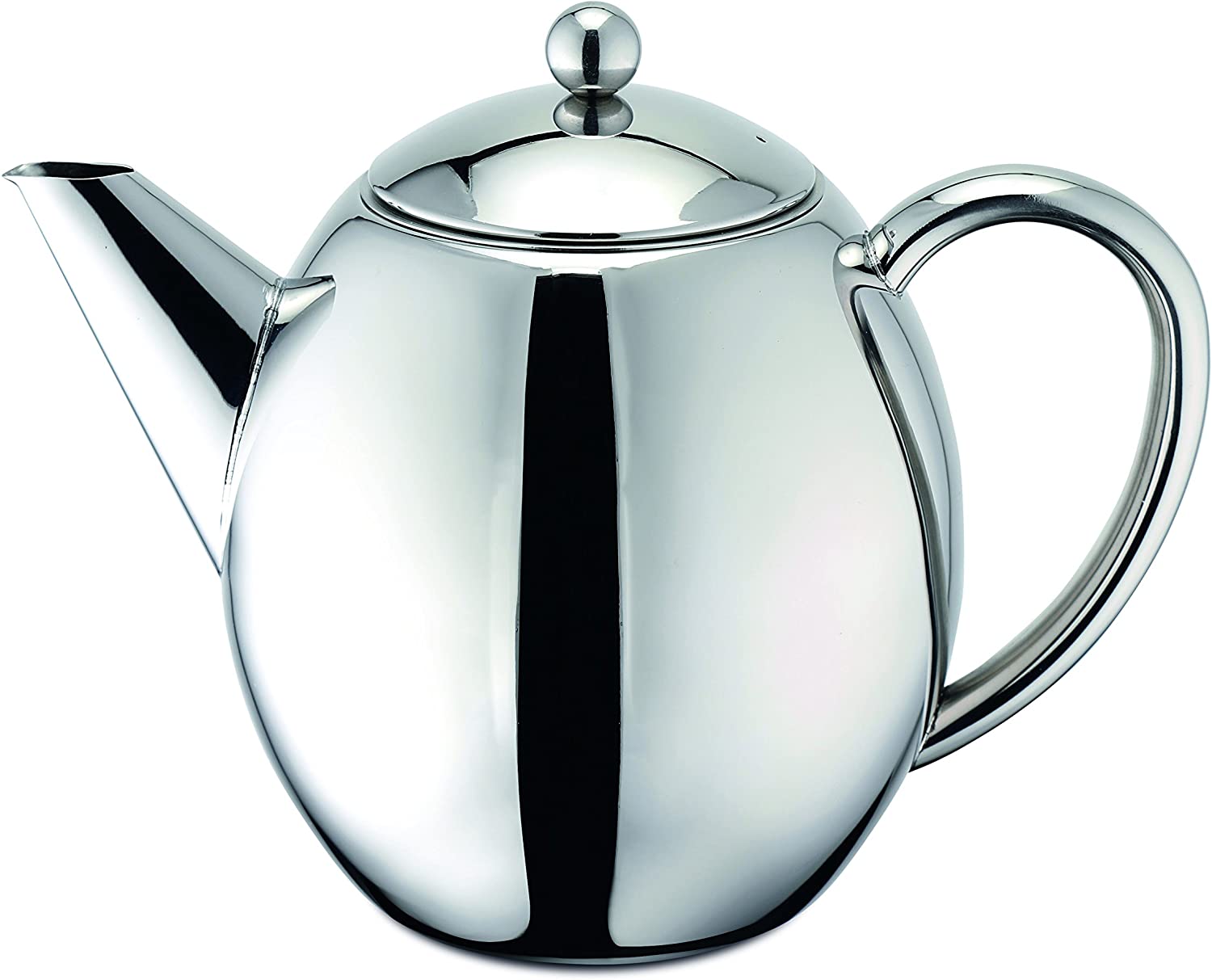 Weis 17350 Stainless Steel Tea Pot 1 Litre with Double-Layer Thermal Insulation with Filter