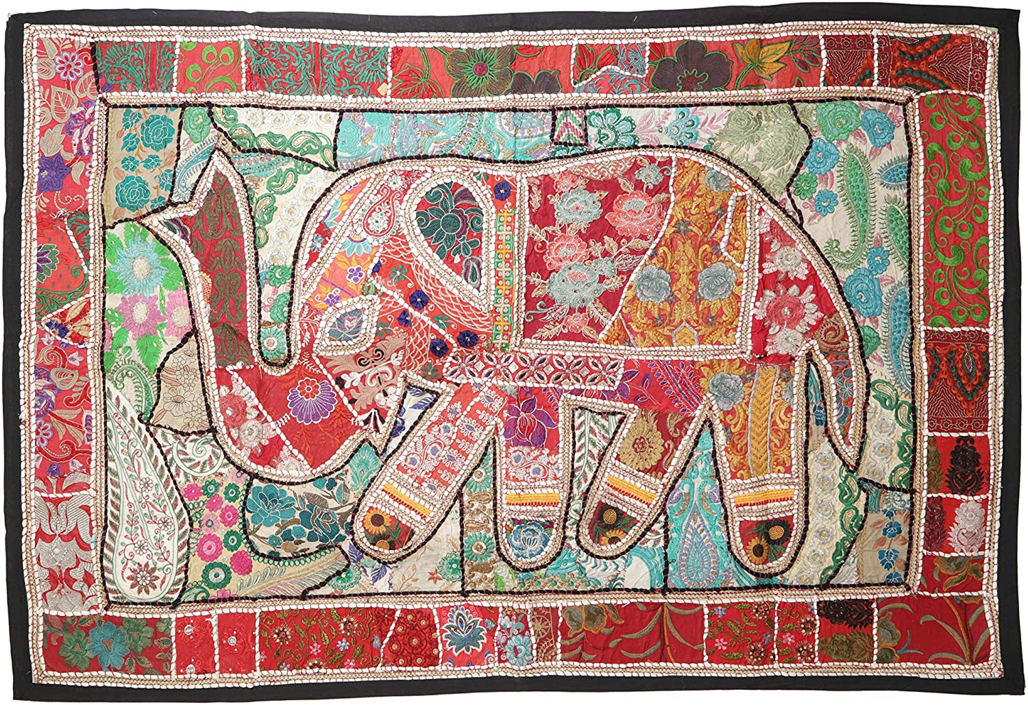 Guru Shop Indian Tapestry Patchwork Single Earring, 100X155X0,5 Cm/Wall Bag