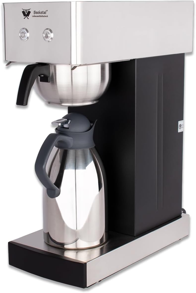 Beeketal \'BGK-S1TK\' gastro filter coffee machine incl. thermos flask with 1.8 liter capacity | Filter coffee machine including starter set coffee basket filter (size: 85/245)