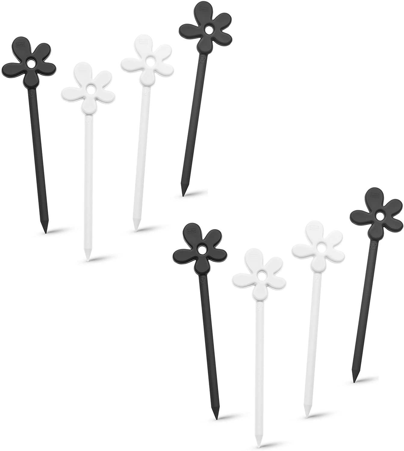 Koziol Party Pin Set, Plastic, 0.6 x 3 cm x 10.7 cm Black/White