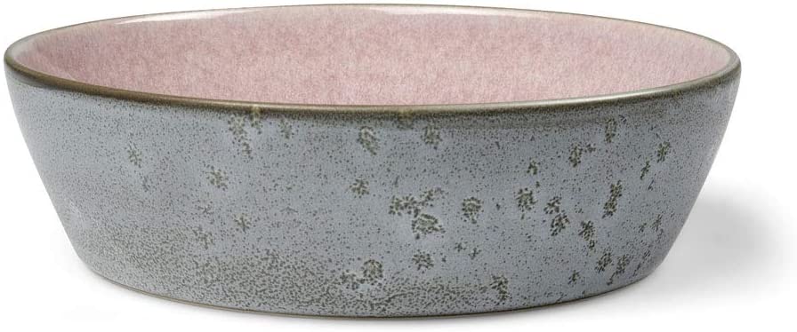 BITZ 18cm Diameter Stoneware Soup Bowl Grey / Light Red