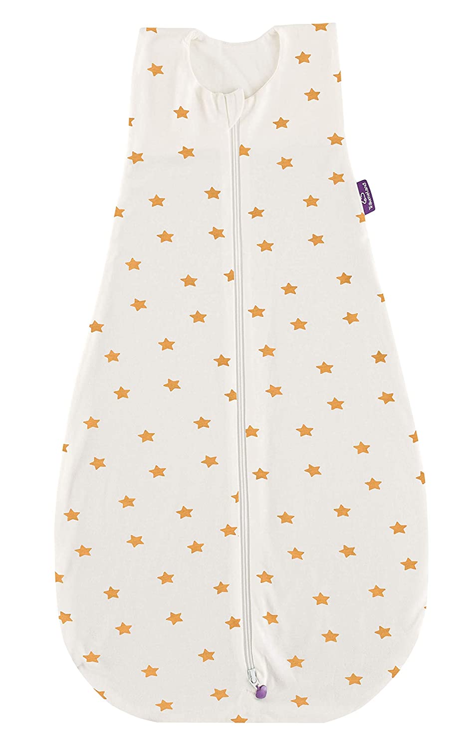 Träumeland ‘Liebmich’ S0300502 Summer Sleeping Bag, Tencel, Size 60 cm, White with Yellow Stars, Without Optical Brightener, Multicoloured, 240 g