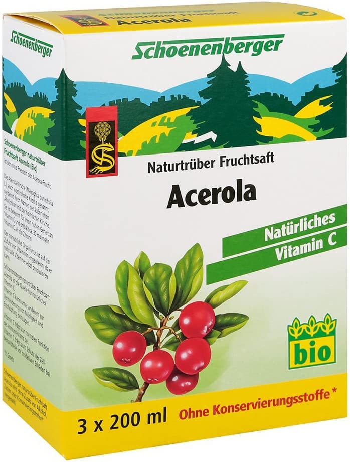 Acerola Juice Scho Enenberger Medicinal Plant Juice 3 x 200 ml