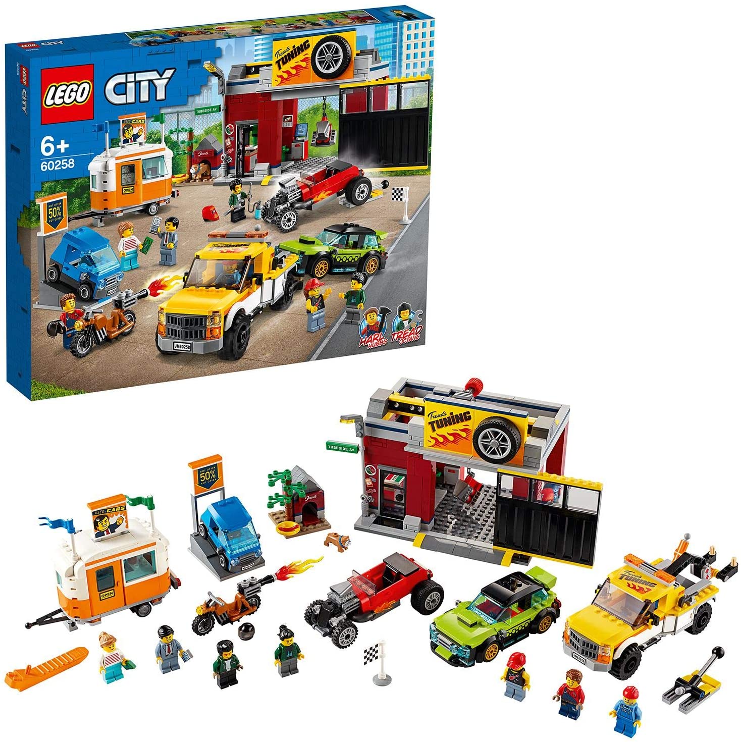 Lego 60258 Tuning Workshop, City Construction Set With Tow Truck, Hot Rod, 