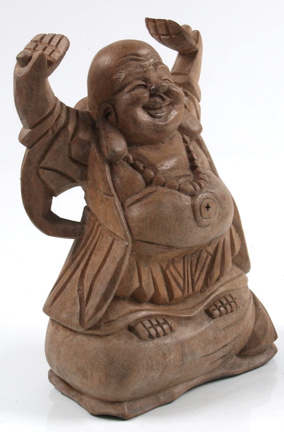 GURU SHOP Lucky Buddha Statue 20 cm Light Model 1 Brown Buddha