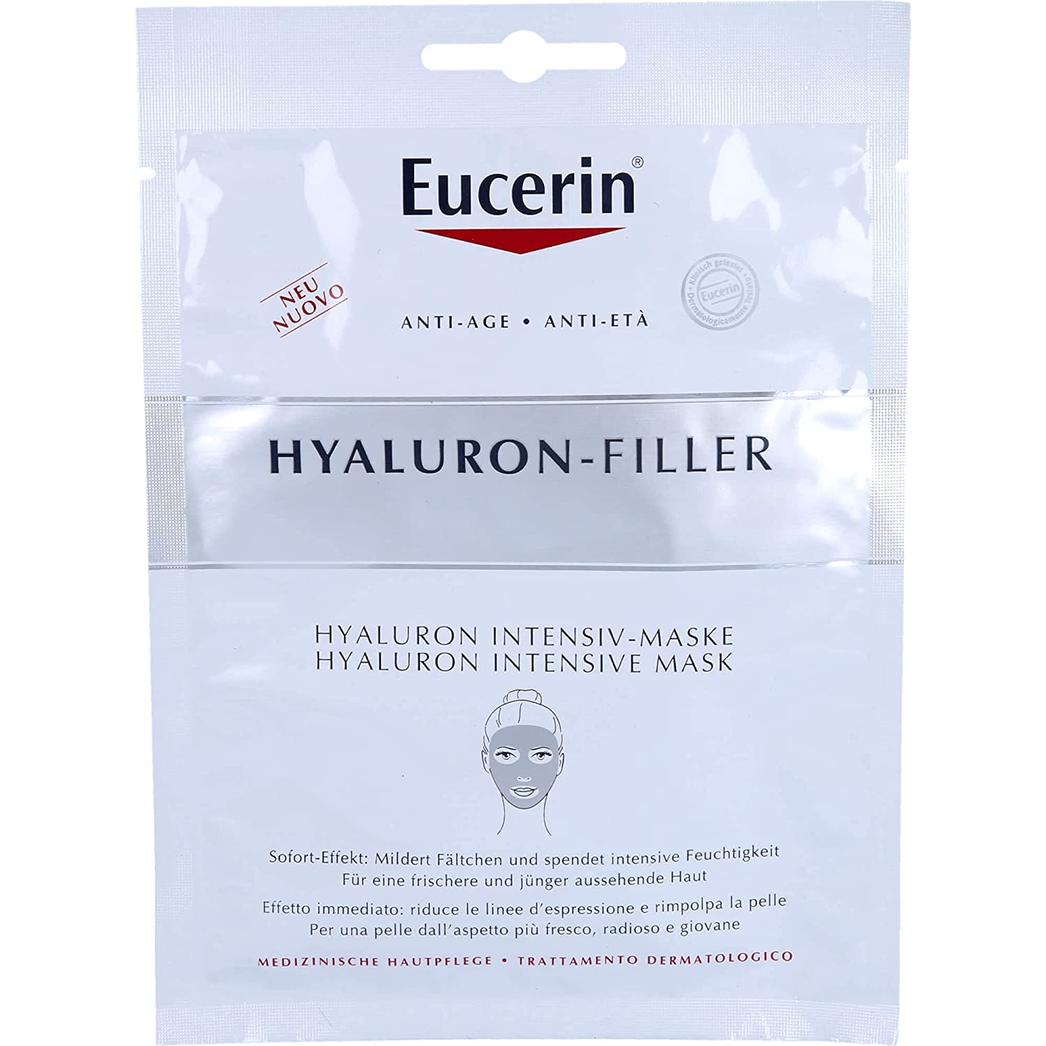 Eucerin Anti-Ageing Hyaluronic Filler Intensive Mask Pack of 1, ‎clear white
