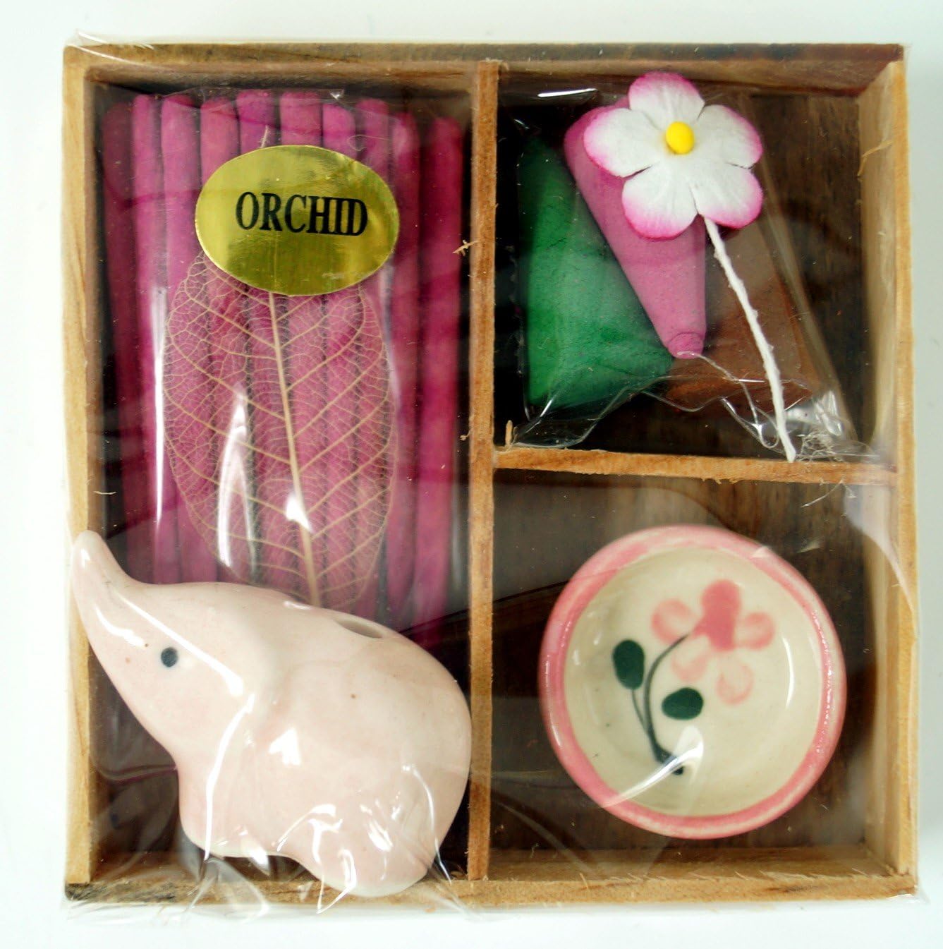 GURU SHOP Incense & Fragrance Set - Jasmine, Green, 2 x 7 x 7 cm, Incense Sticks & Sets from Thailand