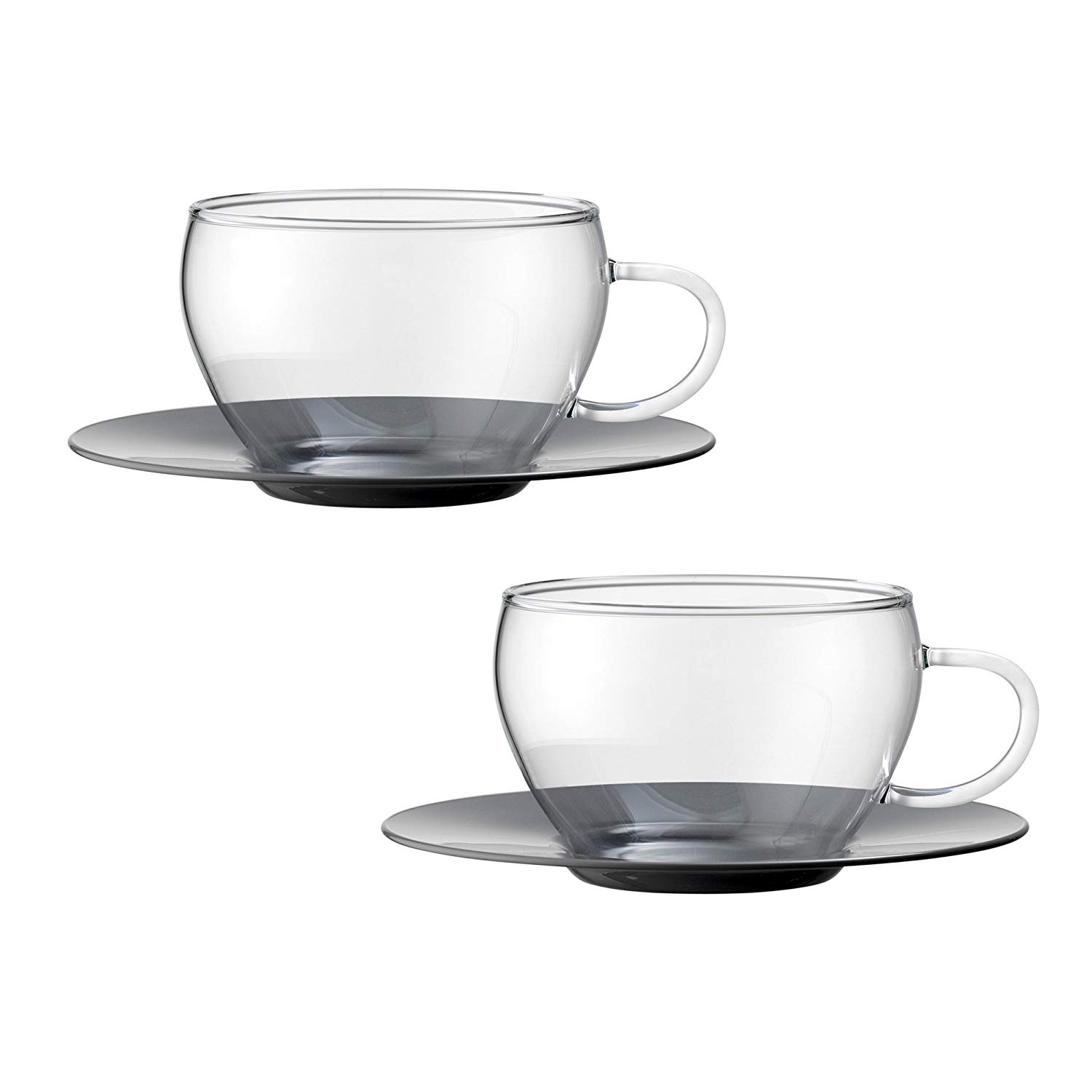 Bohemia Cristal 093 012 097 Play Of Colors Set Of 2 Plastic Saucer With Cof