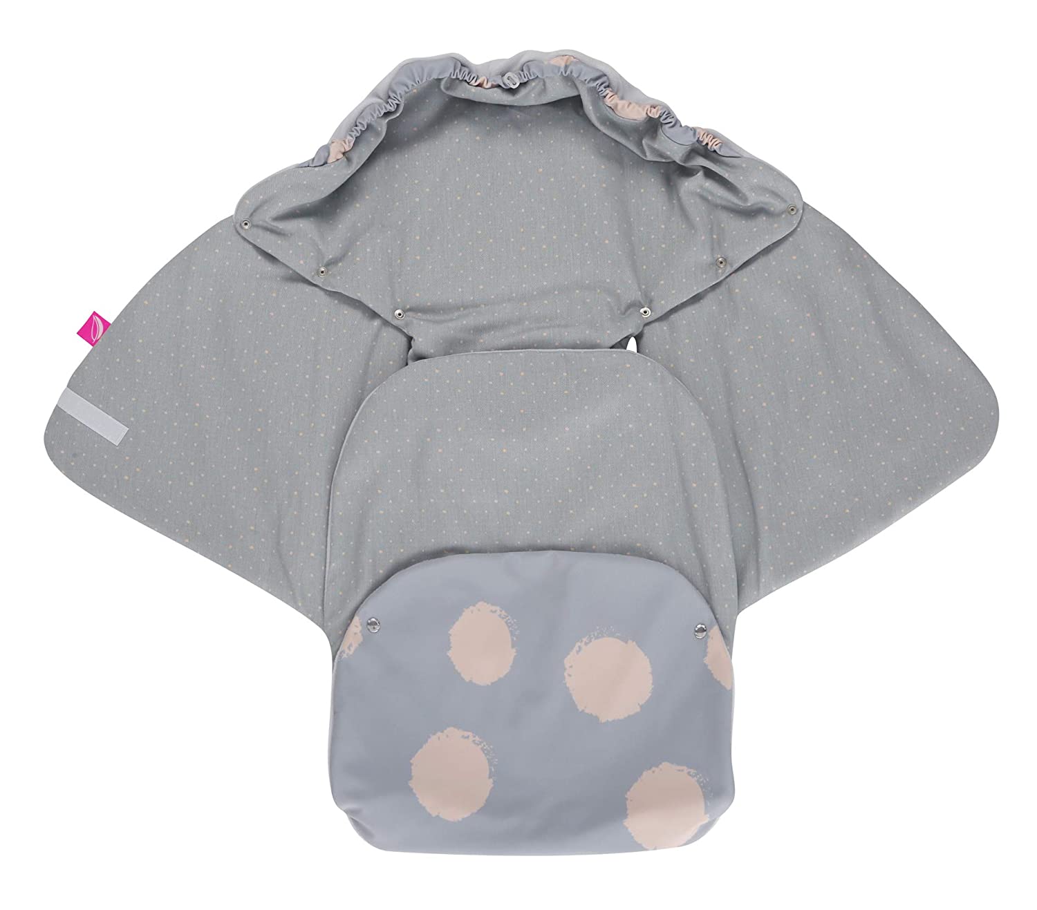 Motherhood Baby Softshell Swaddling Blanket for Baby Seat, Car Seat, Romans and Other Brands, Ideal for Pushchairs, Bicycle Trailers, Buggies - Spots Apricot