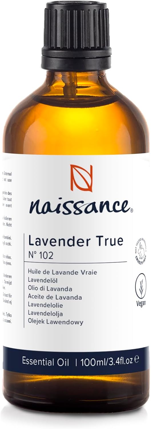 Naissance Lavender Oil (No. 102), 100 ml, Natural Essential Lavender Oil Fragrance Oil for Aroma Diffusers Aromatherapy, Massage, Natural Cosmetics