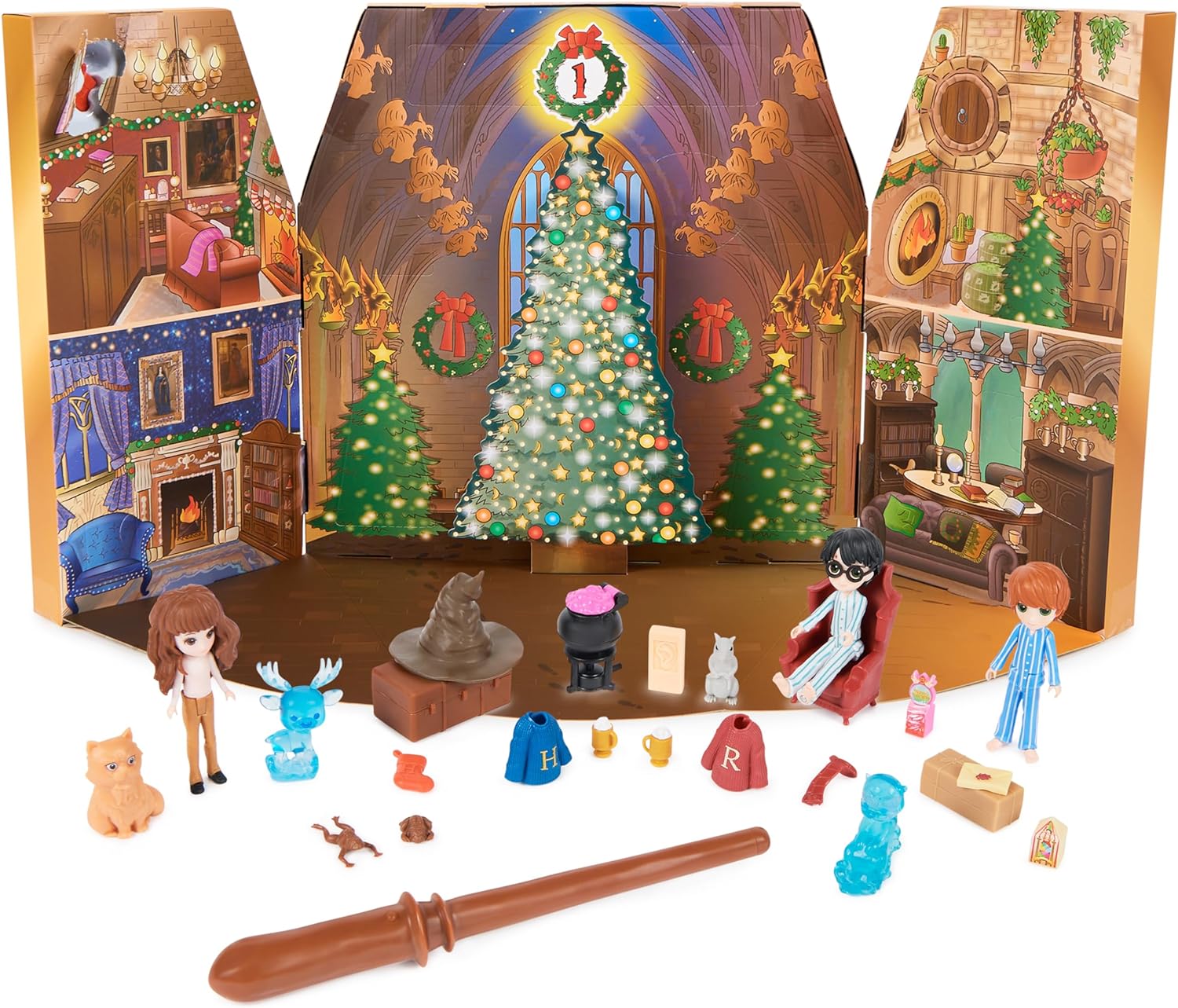 Wizarding World Harry Potter Magical Minis Advent Calendar 2023 with Mini Wand, 3 Toy Figures and Other Surprises, Toy for Children from 6 Years, fan item
