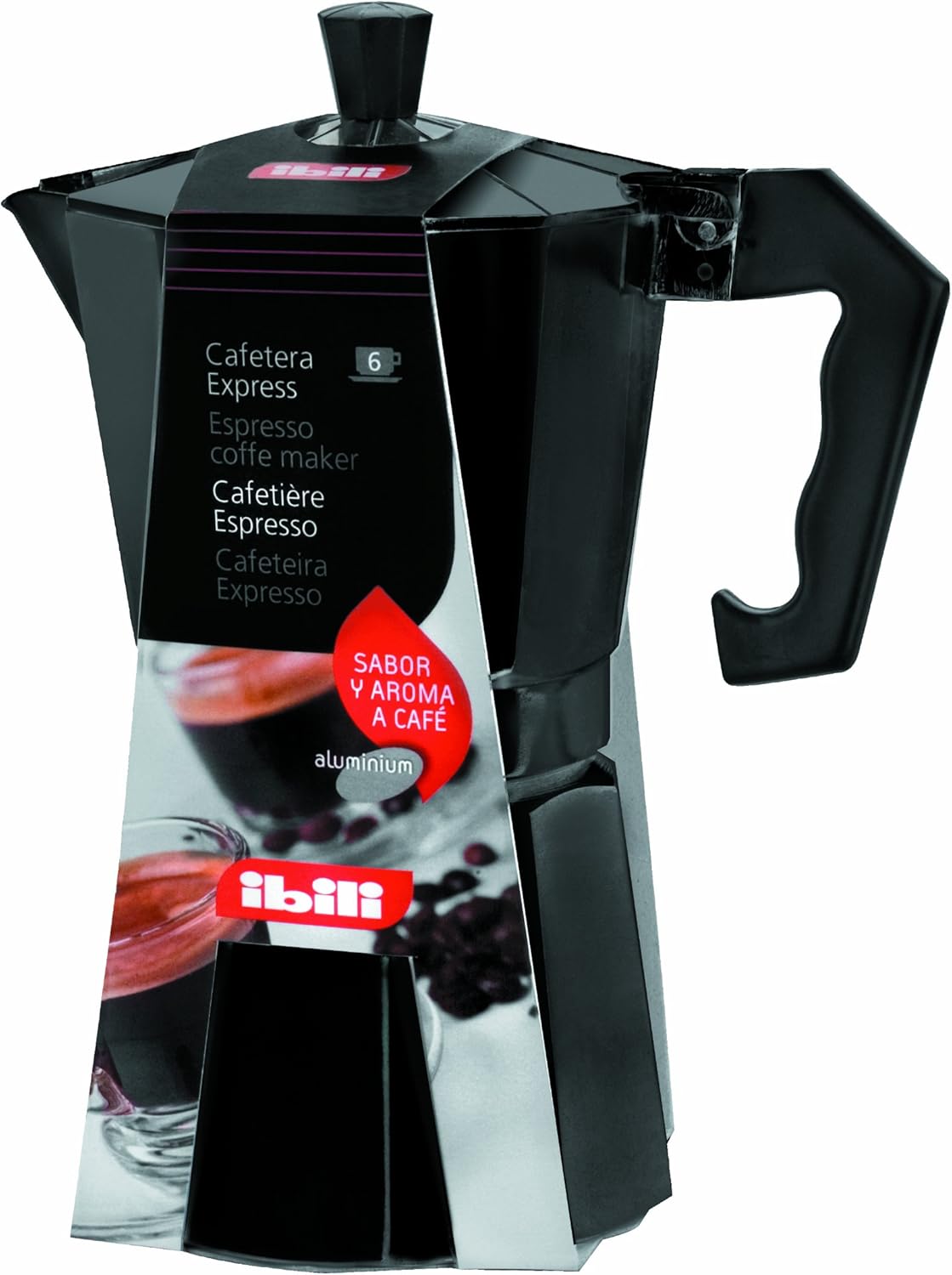 IBILI - Express coffee maker Bahia Negra, 3 cups, 150 ml, aluminum