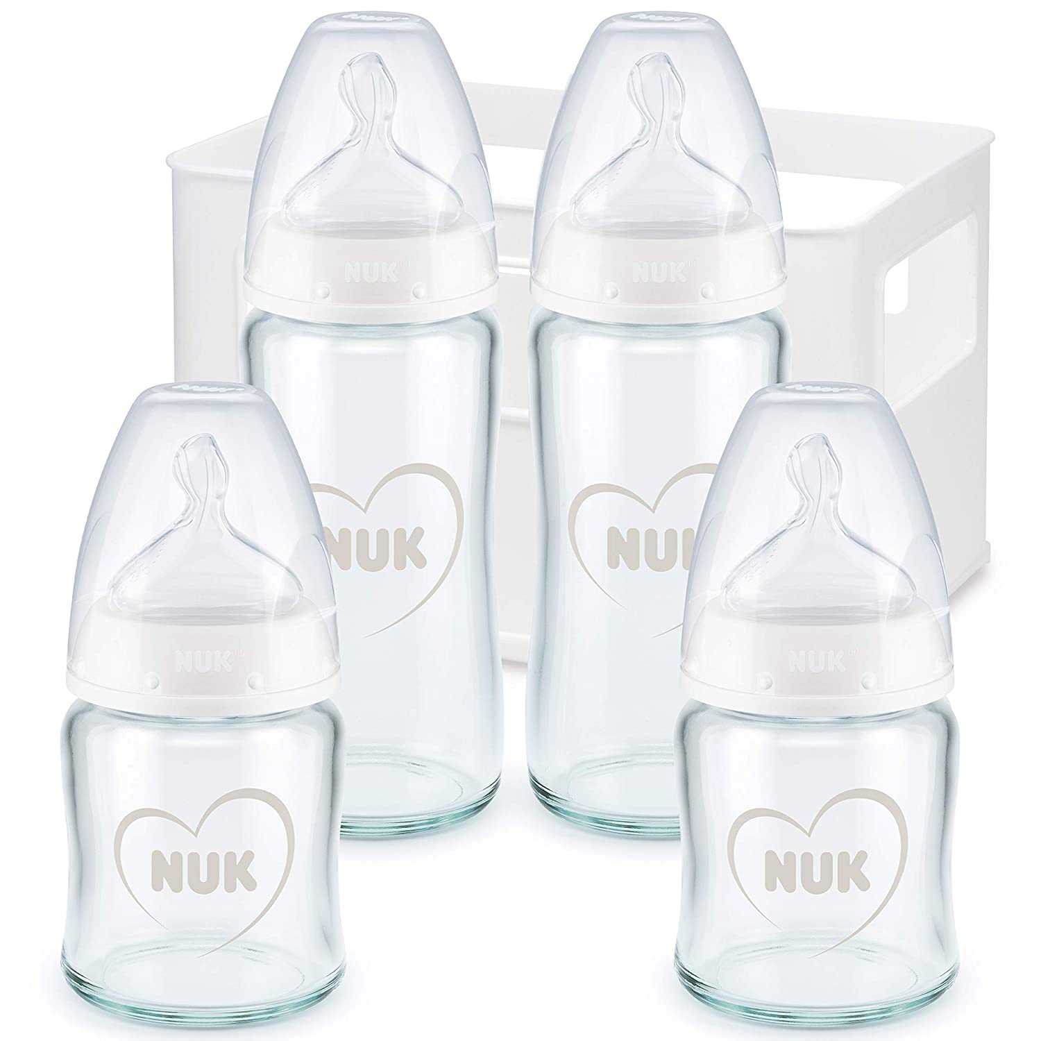 NUK First Choice+ Baby Bottle Glass Starter Set Starter set (silicon).