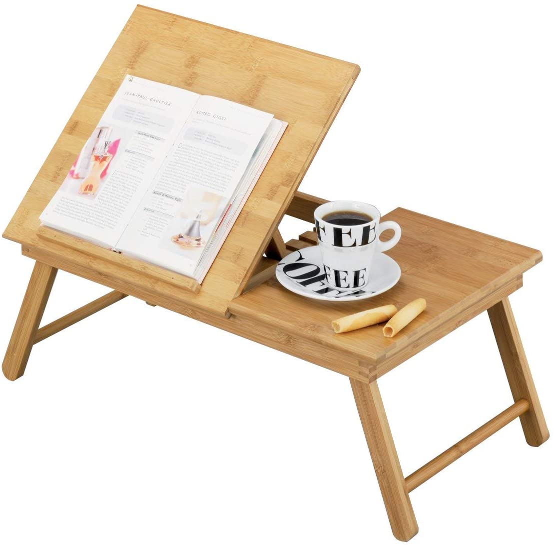 Zeller 25325 Bed Tray with Reading Panel Bamboo / 55 x 33 x 21.5