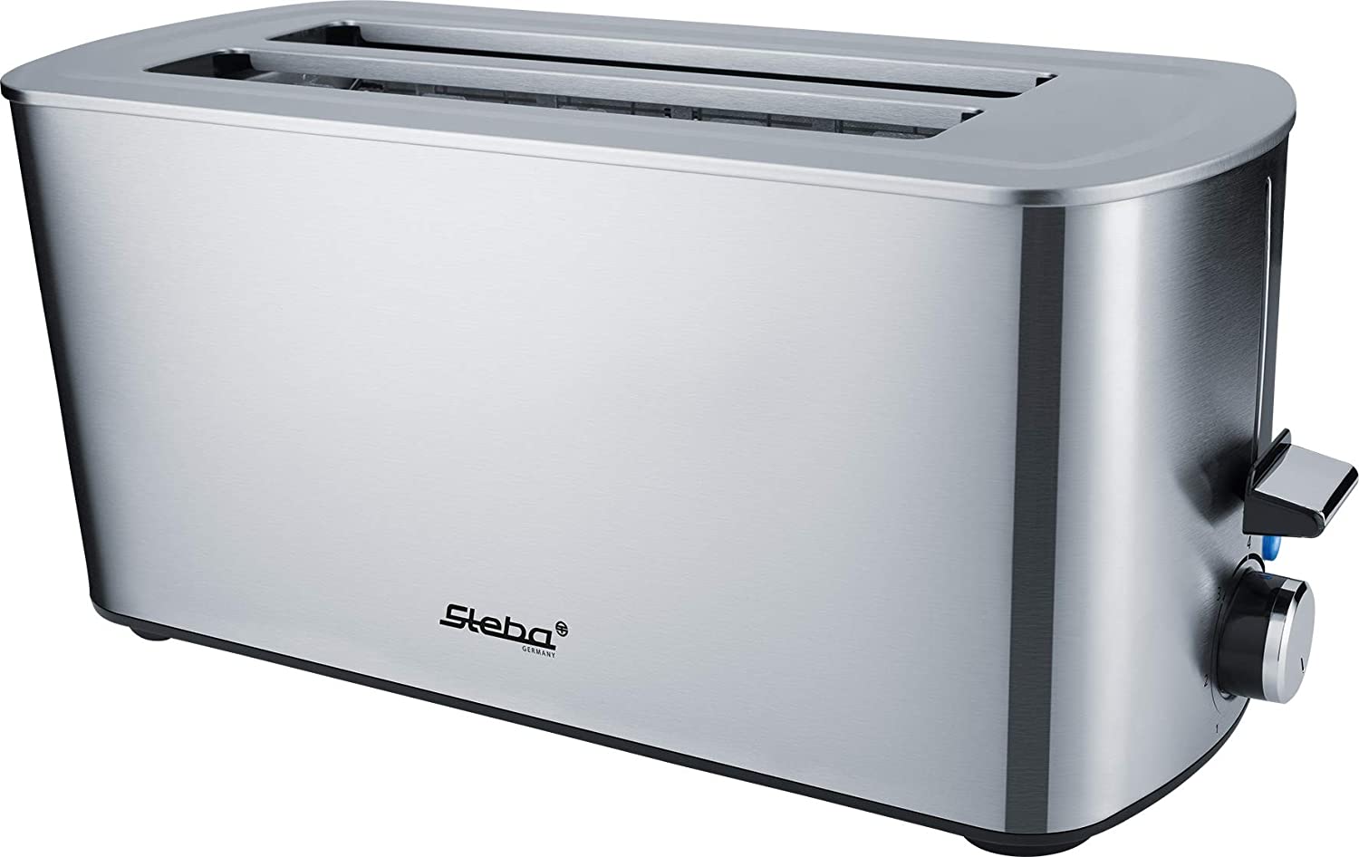 Steba Automatic long-slot toaster TO 21 stainless steel | for 4 slices of toast | anti-fingerprint housing | 7 browning levels adjustable | 4 functions: toasting, defrosting, warming, stopping
