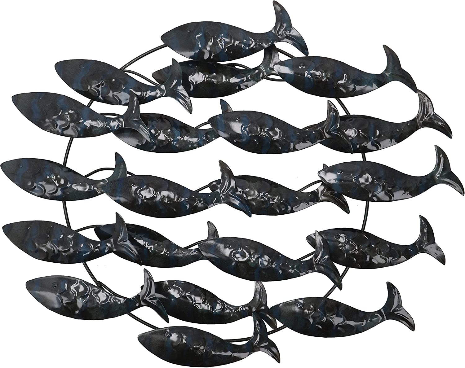 GURU SHOP Exotic Wall Decoration Fish Swarm - Model 3, Blue, 45 x 55 x 10 cm, Masks & Wall Decoration