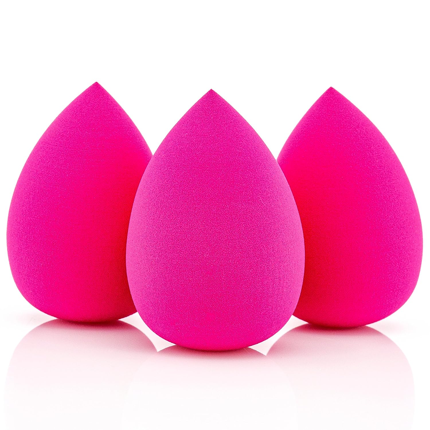 LaLill Silicone Make Up Sponge Pack of 3 - Elliptical Beauty Blender - Universal Beauty Blender for Foundation and Concealer - Latex-Free Makeup Sponge for Liquid, Cream and Powder