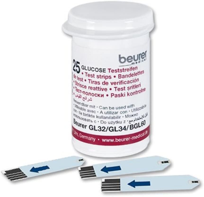 Beurer Blood Sugar Test Strips for use with GL 32 / GL 34 / BGL 60 Pack of 50