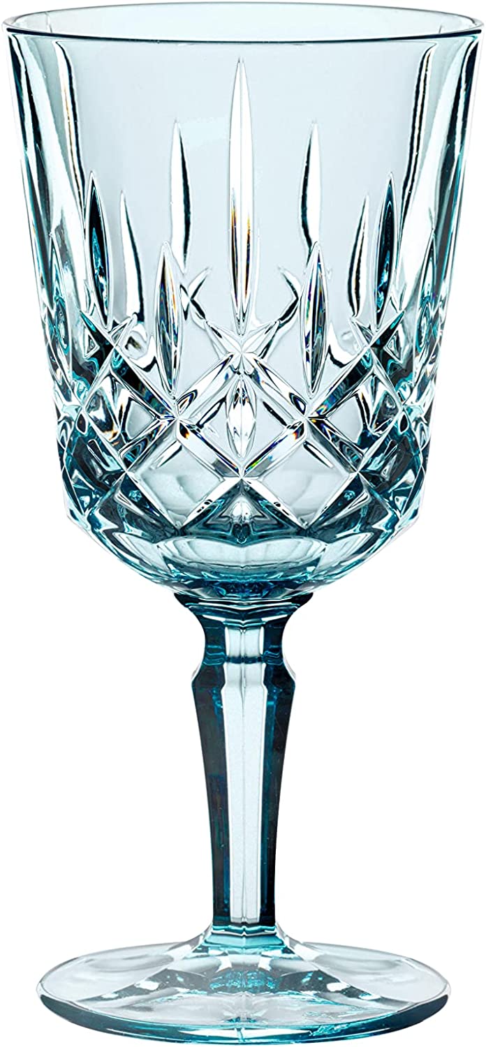 Spiegelau & Nachtmann, 2-part wine glass set, blue cocktail glasses/wine glasses, crystal glass, 355 ml, aqua, noblesse Colors, 105219