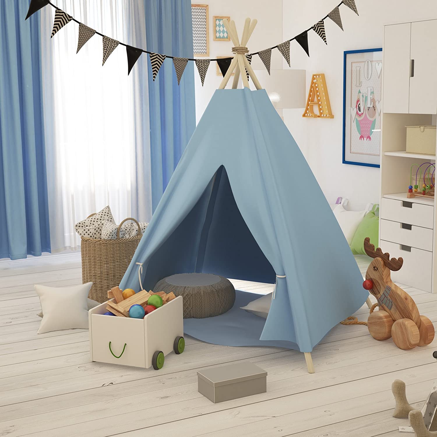 Elfique Tipi Teepee Play Tent, Children Tent, Garden Tent With Blanket By K