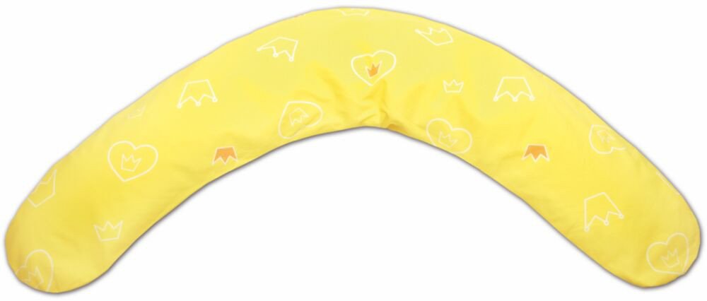 DoDo Pillow Nursing Pillow with Crown Cover Yellow 170 x 34 cm [Baby Product]