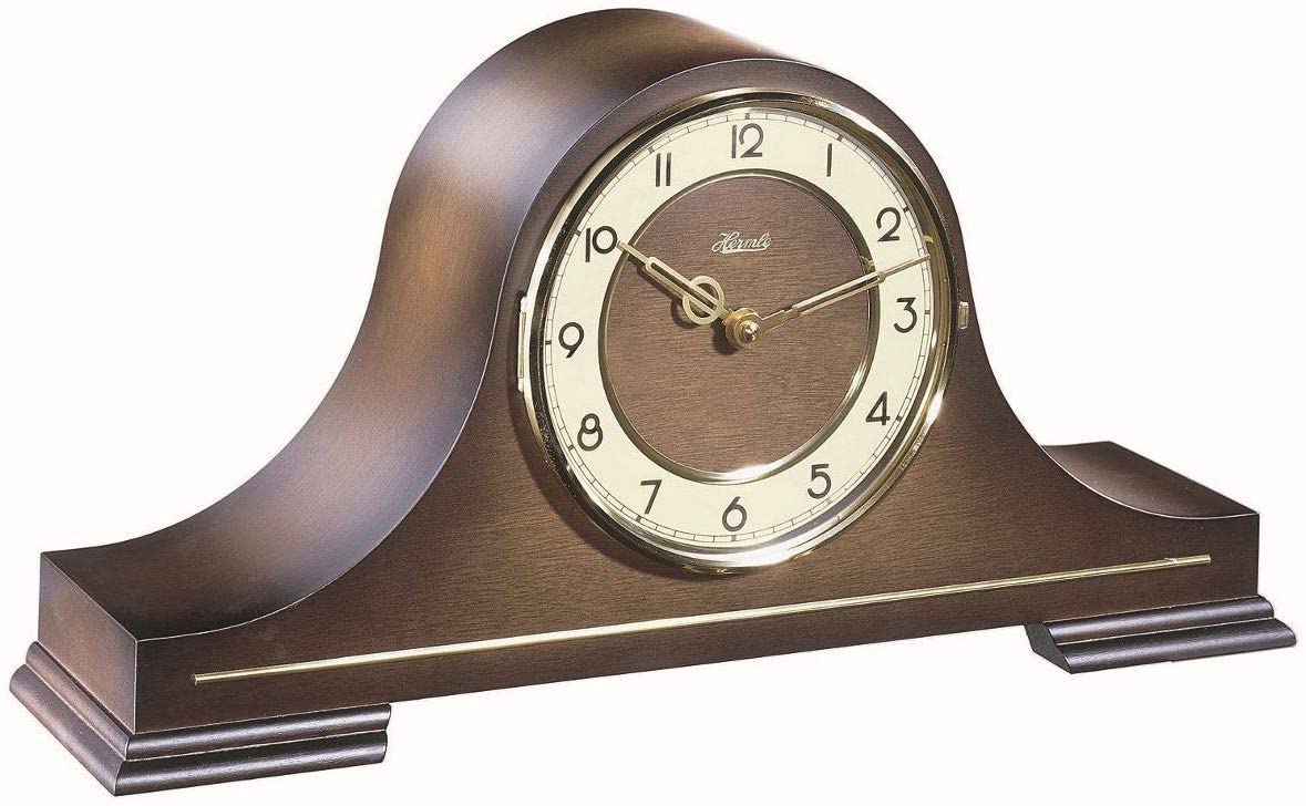 Hermle 21092-032114 Large Table Clock with Glass Bezel, Quartz, Wood, 21.5 cm x 43 cm x 11 cm