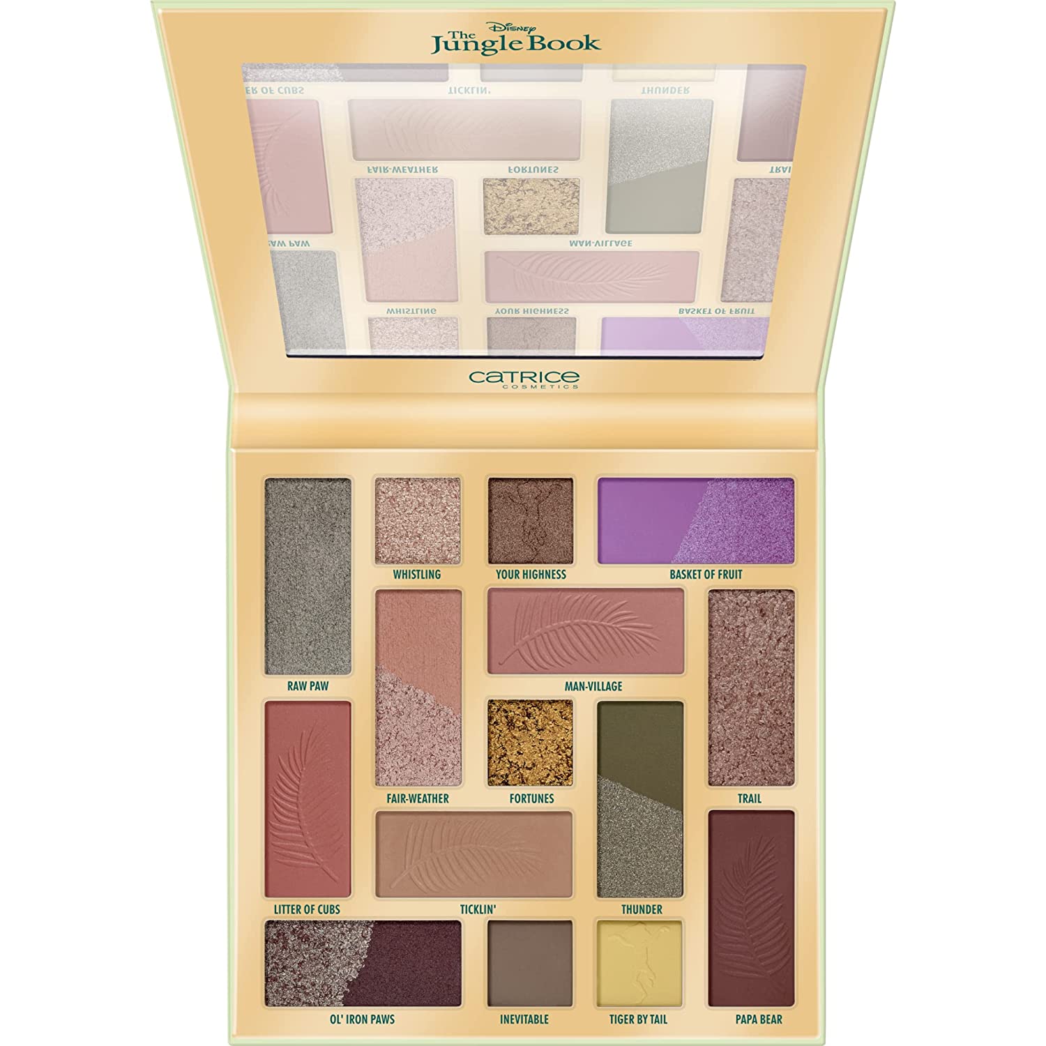 Catrice Disney the Jungle Book Eyeshadow Palette, No. 010, Multicoloured, 15 Colours, Natural, Intense, Vegan, No Microplastic Particles, Nano Particles, Oil-Free, Pack of 1 (28 g), necessities ‎010 bare