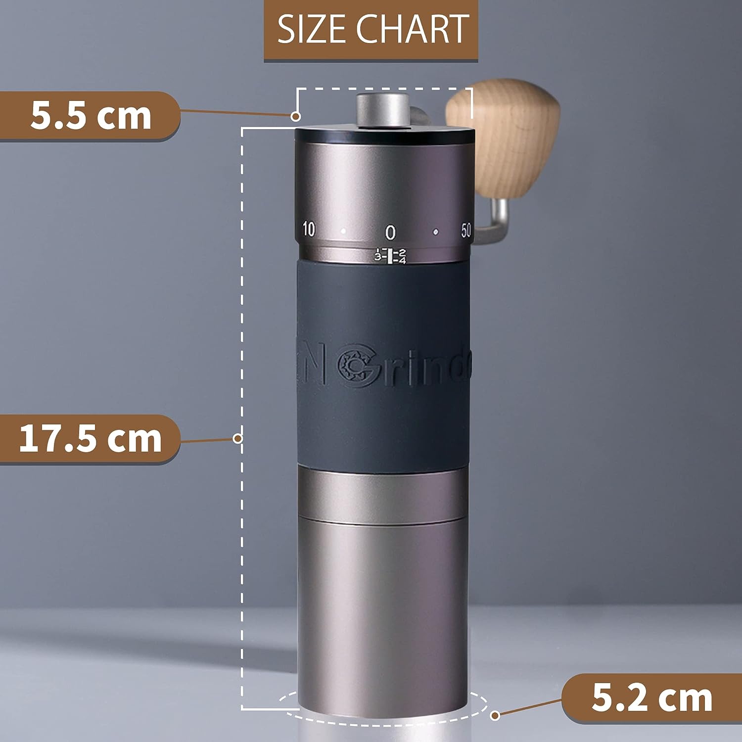 KINGrinder K 4 Iron Grey Manual Hand Coffee Grinder 240 Adjustable Grinding Levels for Aeropress, French Press, Drip Coffee, Espresso with Mounting Consistency Coated Conical Milling Grinder
