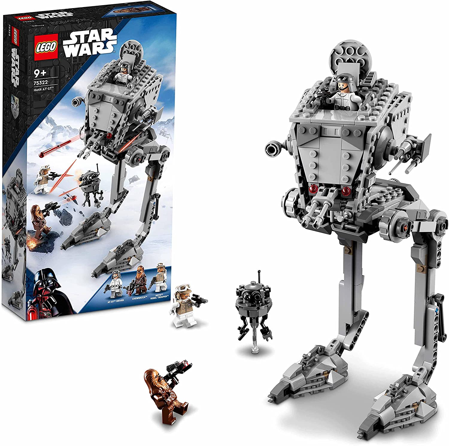 LEGO 75322 Star Wars at-ST auf Hoth mit Figuren von Chewbacca und Droide, S