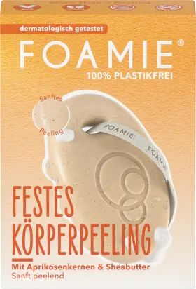 FOAMIE Solid body peeling apricot kernels & shea butter, 80 g