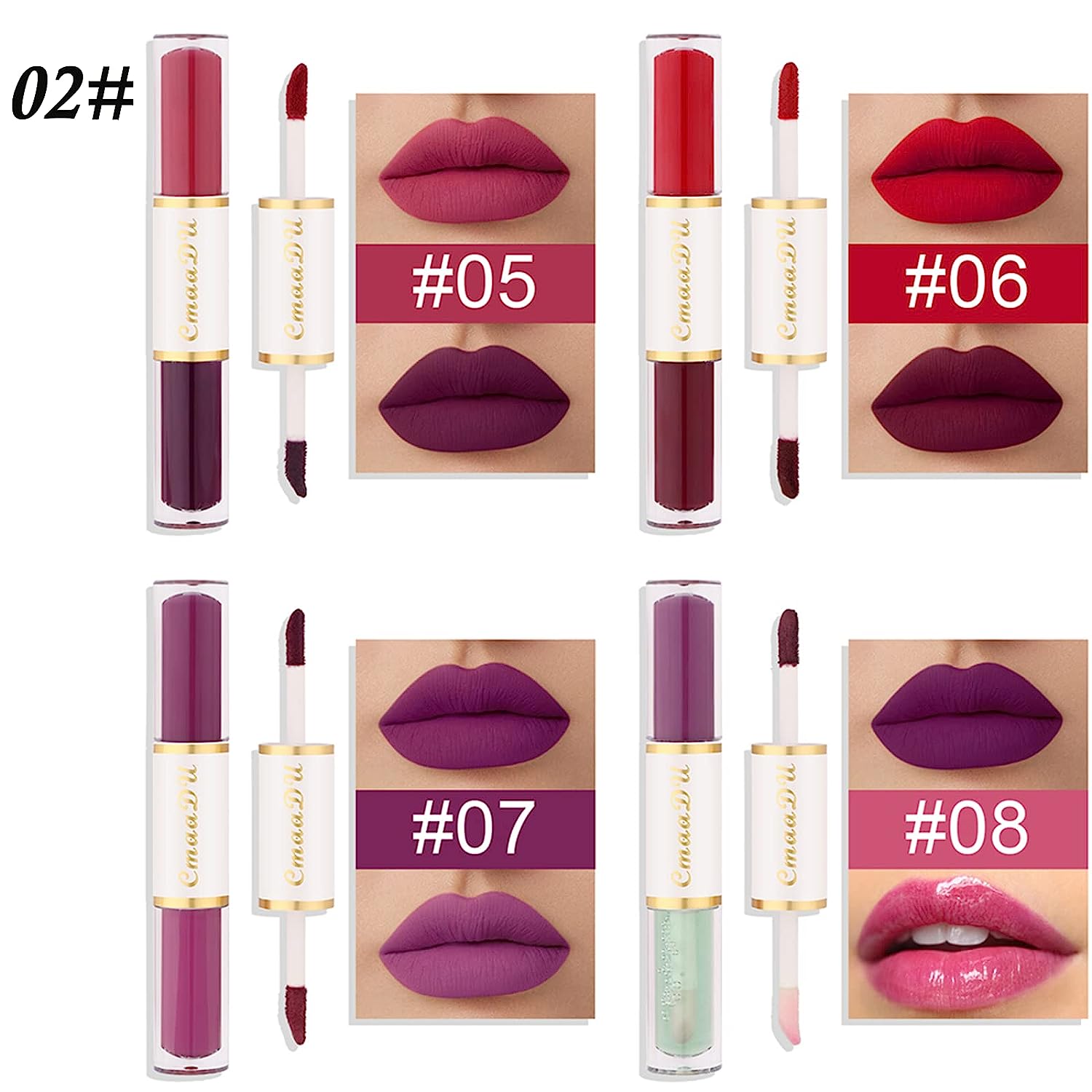 8 Colours Matte Lipstick Set, Waterproof Liquid Lipstick Nude Durable Matte Liquid Lip Gloss Set, Highly Pigmented Sets as Gifts for Girls and Women, Makeup Set (02)