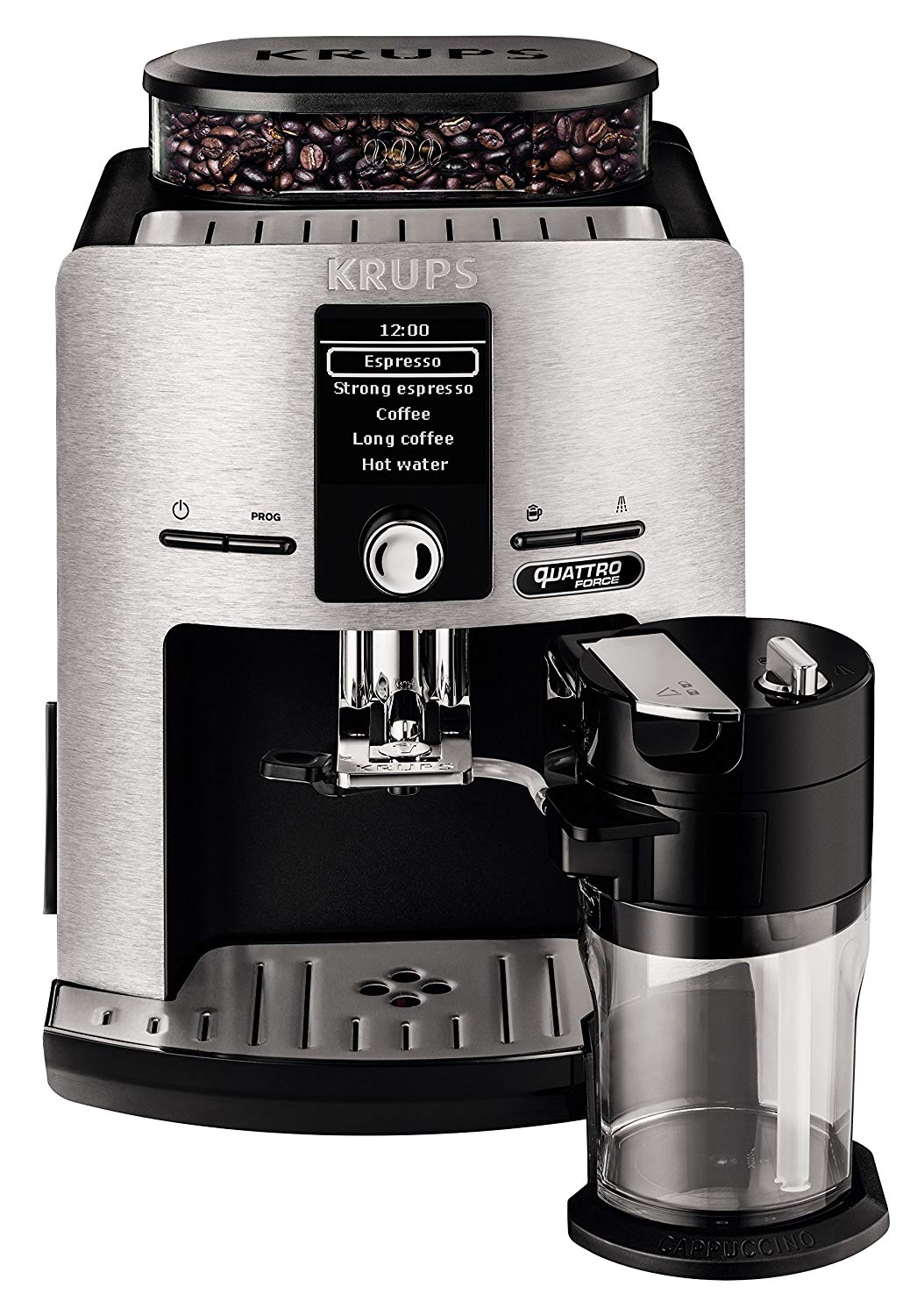 Krups Ea82Fd Coffee Machine Lattespress Quattro Force With Aluminium Front