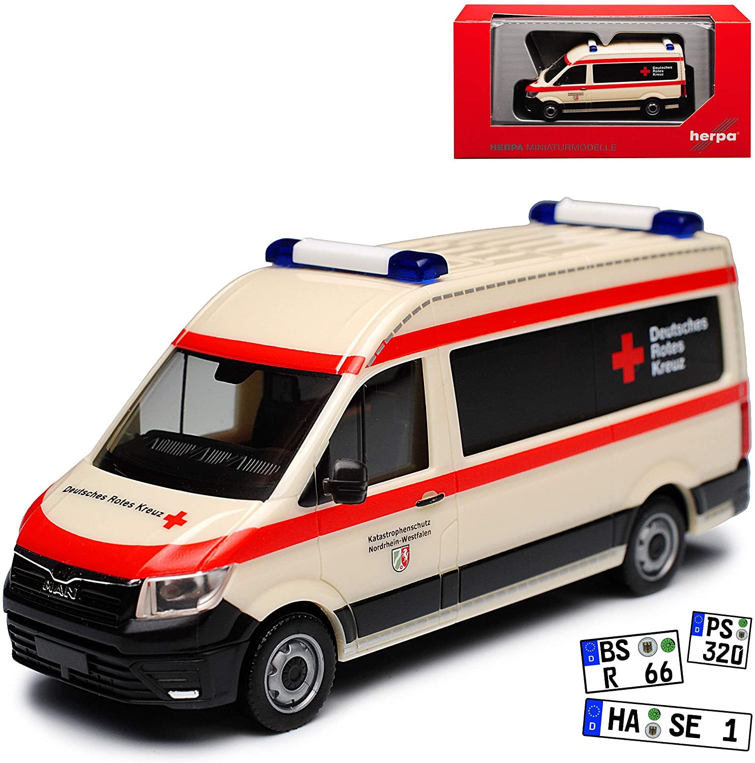 Herpa Man Man Tge Person Transporter Drk German Red Cross Identical Constru