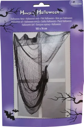 Decorate & set up Halloween net, black, 1 pc