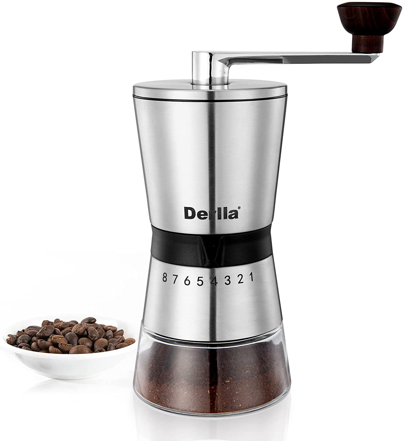 Derlla Coffee Grinder, Stainless Steel Coffee Grinder, Manual Coffee Grind