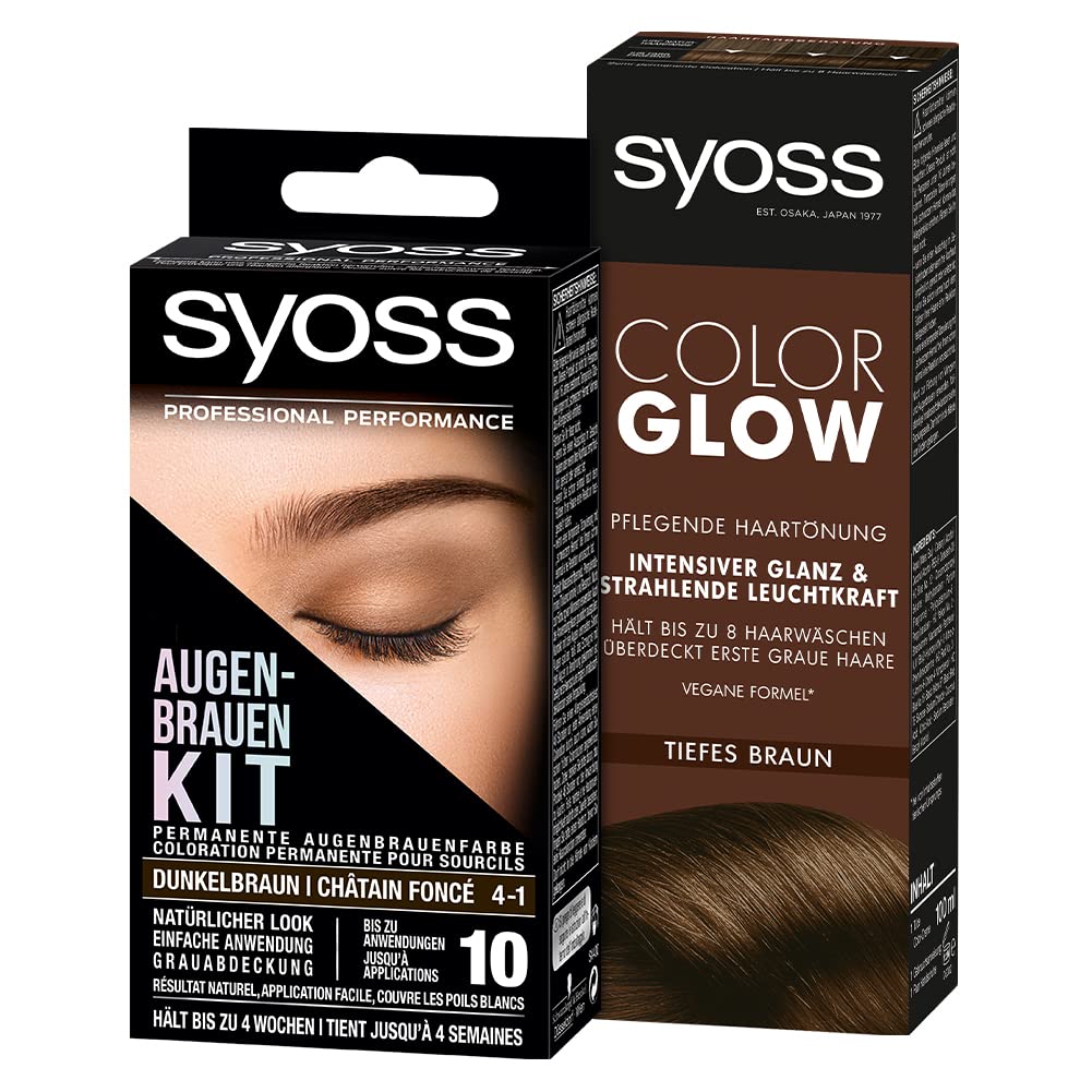 SYOSS Eyebrow Kit Permanent Eyebrow Colour 4-1 Dark Brown Natural Look + No, dunkelbraun ‎4-1