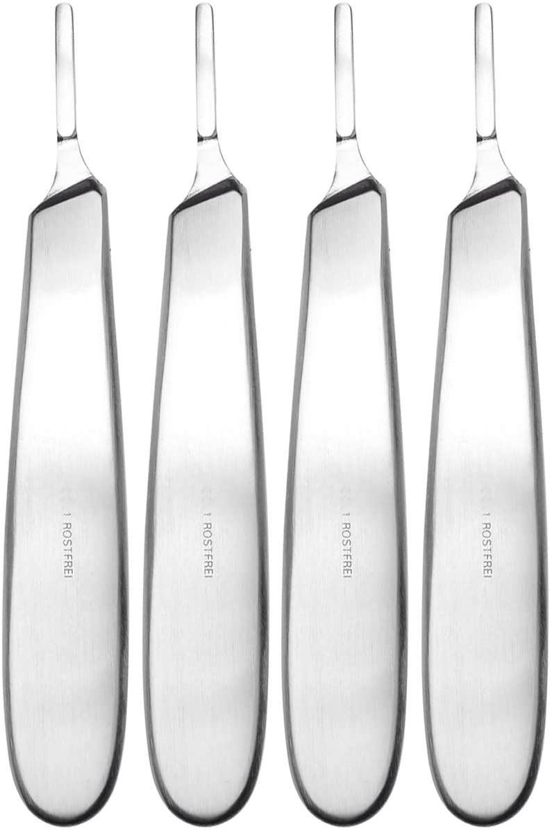 May Set of 4 Scalpel Holders with Round Handle Figure 3 - Scalpel Handle - Blade Holder for Disposable Slapel Blades - Stainless Steel