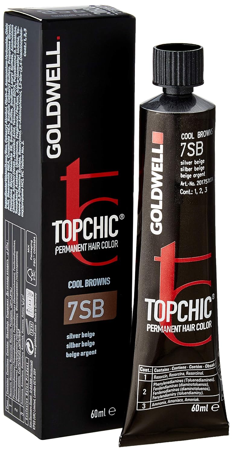 Goldwell Topchic Hair Color Silver Beige 7SB Pack of 1 x 60 ml