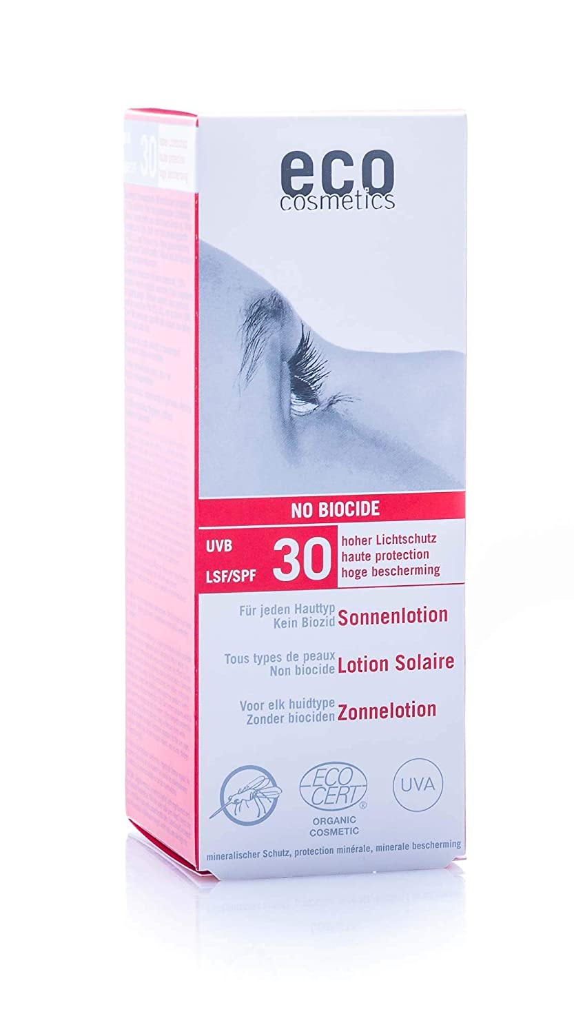 Eco Cosmetics Sun Lotion SPF 30 \'No Biocide\' (Organic, Vegan, Organic Cosmetics) Antimück