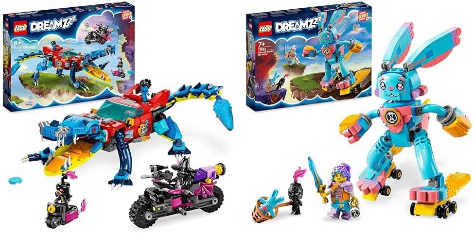LEGO 71458 DreamZZ Crocodile Car, 2-in-1 Set as Monster Truck Or Crocodile Toy Car & 71453 DreamZZI and your bunny bunchu set