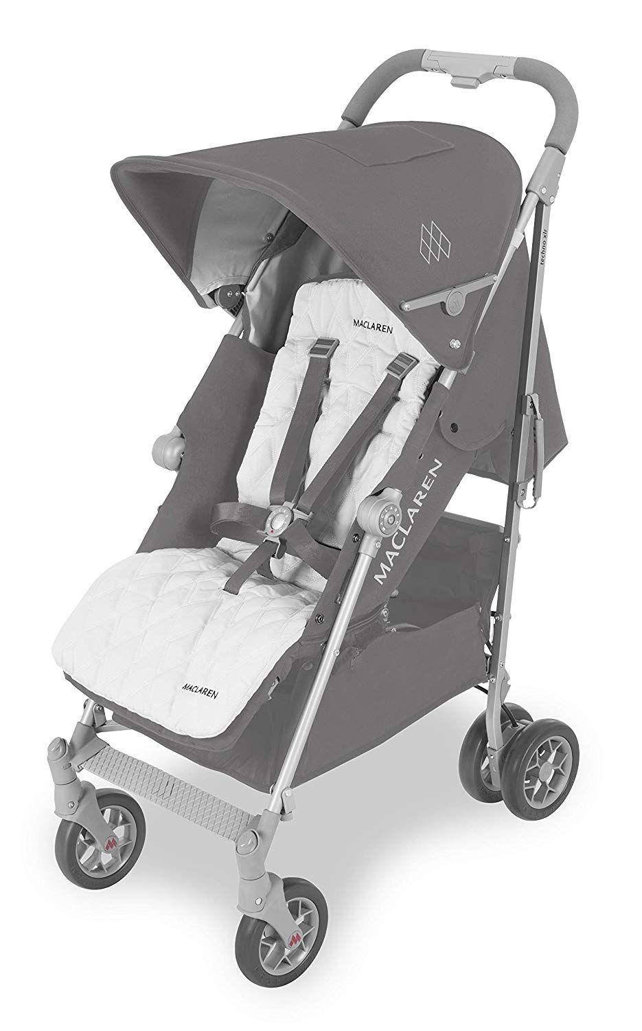 Maclaren Techno XLR arc Buggy - Largest umbrella fold buggy for newborns up to 29 kg. Extendable canopy, extra padded flat seat with adjustable positions, 4-wheel suspension