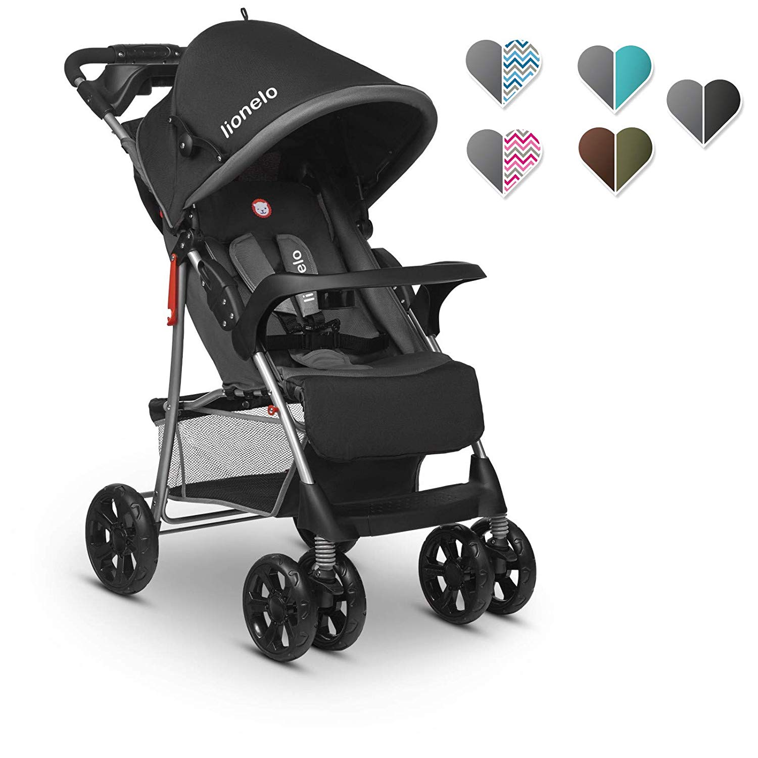 Lionelo Emma Plus Pushchair Lightweight Modern Small Buggy with Reclining Position Foldable