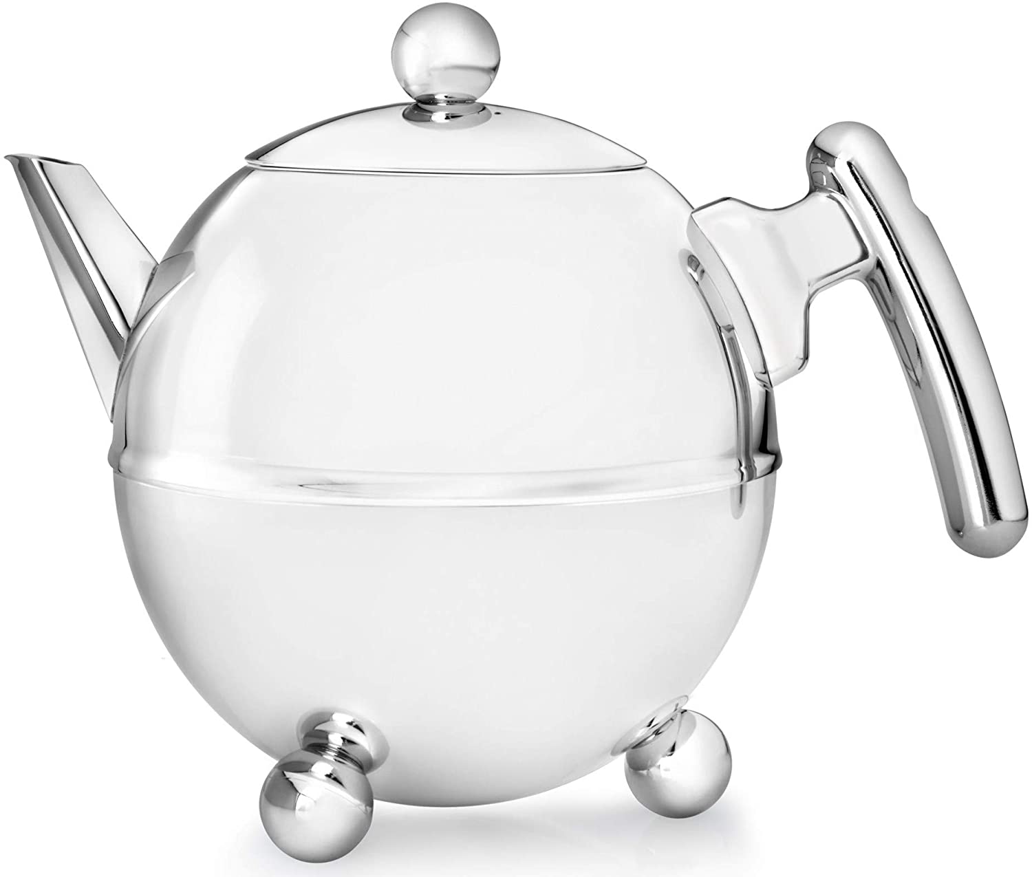 Bredemeijer 1.5 L Stainless Steel Teapot Bella Ronde with Chromium Fittings, Silver