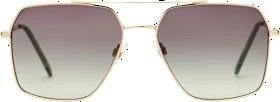Sunglasses adults golden, square metal frame, 1 piece
