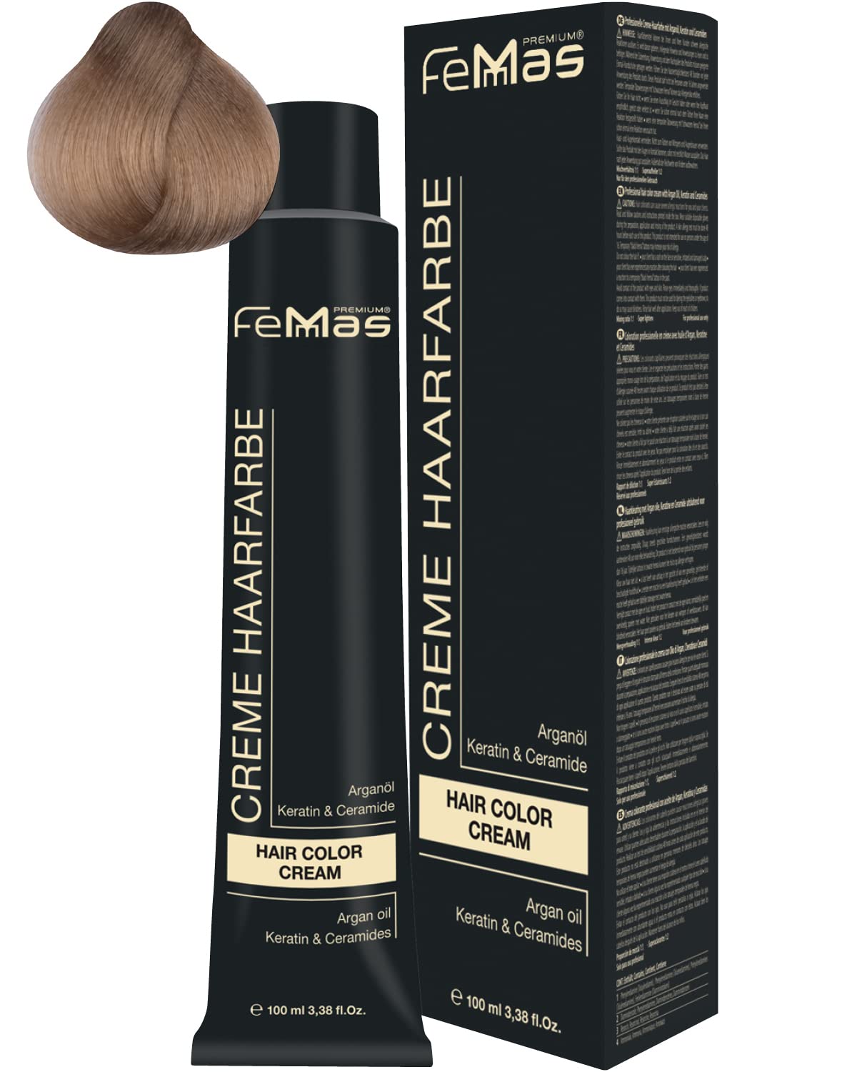 Femmas Hair Colour Cream 100 ml Hair Colour with Argan Oil, Keratin & Ceramide (Light Blonde Intensive 10.0), ‎light 10.0
