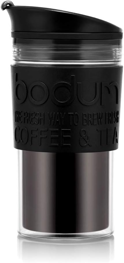 Bodum - Coffee set - Cafetiere coffee maker (1 litre/8 cups) made of stainless steel, double-walled travel mug and electric coffee grinder.
