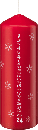 Decorate & set up candle, Advent, bordeaux, 1 pc